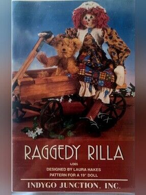 Vintage '95, Raggedy Rilla Handmade Rag Doll Pattern Cover Art, Uncut, 19"